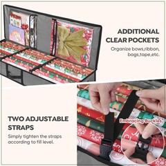 All-in-One Christmas Wrapping Organizer, 40″ Durable PE Storage Bag for Rolls
