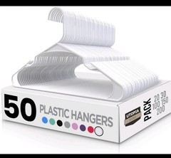 Plastic Hangers Light weight Space Saving Hangers 50 Pack Utopia Home