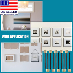Picture Hanging Nails, Black Steel Nails and Brass Head Frame Hanger Nails 50pcs