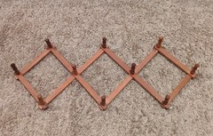 Vintage Wooden Accordion 10 Peg Rack Wall Hook Expands Republic of China