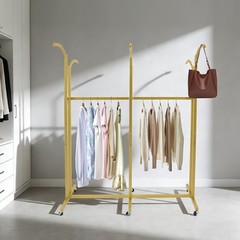 Adjustable Height Garment Rack With Six Universal Wheels 45.6*19.6*55.12-70.87in