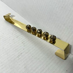 Gold Brass-Finish Metal Over-the-Door Hanger, 5 Traditional Hooks, 12 in