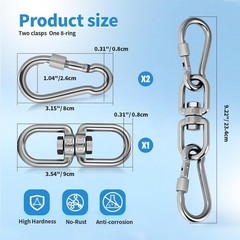 Versatile 1200 lb Swivel Hook & Snap Hook Set – Perfect for Hammocks & Gyms