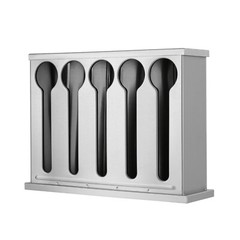 Silver 12.59*3.54*9.25“ 5 Compartment Stainless Steel Cutlery Organizer With Lid