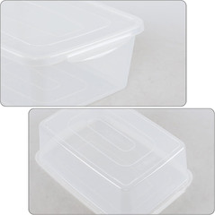 14 Quart Clear Plastic Storage Bins with Lids, 4-Pack, Stackable & Latching