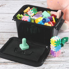 6-Pack Black 6 Quart Plastic Storage Bins with Latching Handles