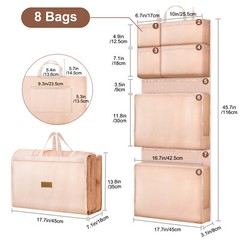 Portable Suitcase Organizer, Collapsible Hanging Travel Storage Bag for Clothes