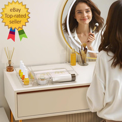32 PCS Clear Plastic Drawer Organizer Set 4-Size Vanity Trays and Storage Bins