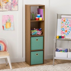 4 Cube Vertical Storage Organizer, Warm Walnut