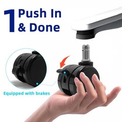 Office Chair Brake Twin Caster Wheels,Universal Fit 2 Inch Castors ,Smooth Si…
