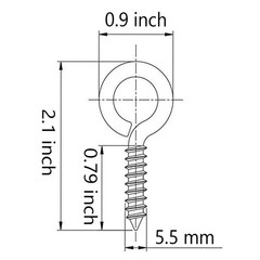 30 Pcs 2 Inch Screw-In Eye Hooks Self-Tapping Screw Hooks Metal Eyelet Screws