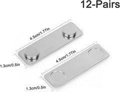 12-Pairs Magnetic Picture Hanging Strips, Magnetic Fixator Removable and Damage
