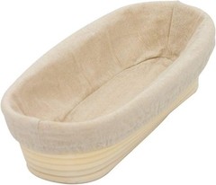 12 Inch Oval Long Banneton, Artisan Bread Proofing Basket +Liner Combo Set for