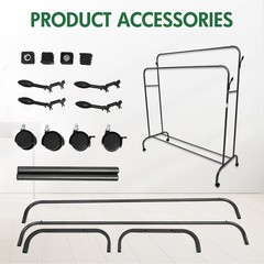 59 in Clothing Garment Rack Rolling Clothes Organizer Double Rails Heavy Duty