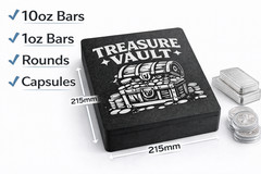 Treasure Vault Bullion Storage Box | Silver & Gold Bar Case Custom