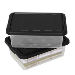 2 Packs 14 Quart Plastic Containers Bins With Latching Lids Organization