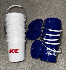(5) Lowe’s bucket & (5) ACE Mini Bucket HTF Viral