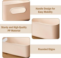 2-Pack Plastic Storage Bins, Small Storage Baskets, Organizers for Home &