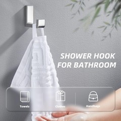 Bath Towel Hook Polished Chrome 304 Stainless Steel L Shape Coat Hanger Wall