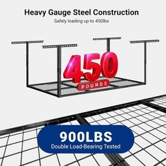 Adjustable 3×6 Garage Storage Rack 450lbs Capacity – Ceiling Mounted Organizer