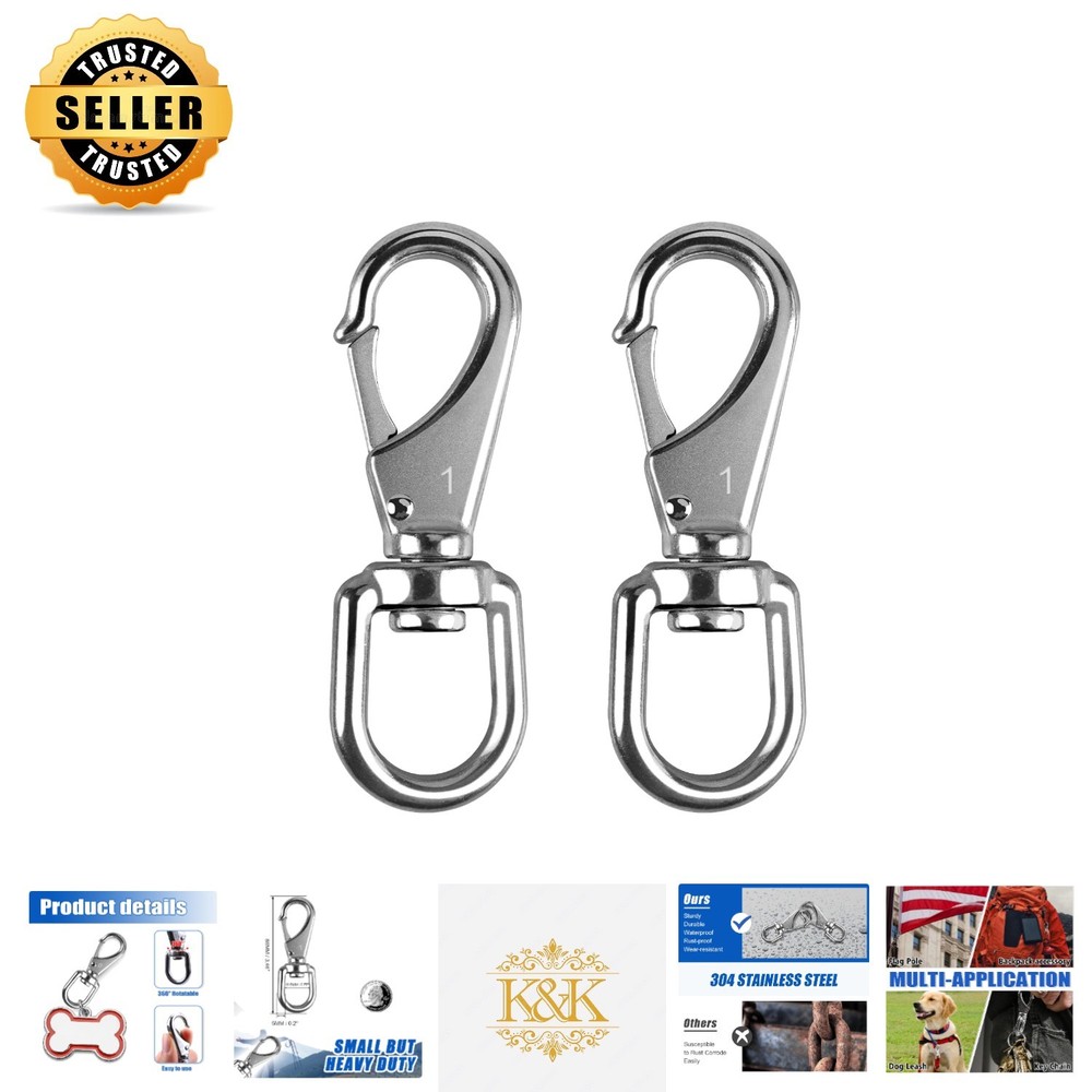 360-Degree Rotating Snap Hooks – 2 Pack for Boat, Flagpole, and Leash