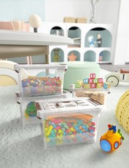 Clear Storage Latch Box, 6 Pack Storage Organizer Bins with Latching Handle a…