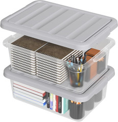 Heavy-Duty 14 Quart Clear Storage Box 2-Pack – Perfect for Organizing!