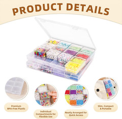 Bead Organizer Box 32 Pcs Small Clear Storage Containers with Lids for Jewelry