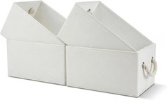 Stylish Foldable Storage Baskets – 4 Pack Vegan Leather, Water & Stain Resistant