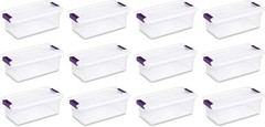 Sterilite 6QT ClearView Latch Storage Box, Stackable Bin w/ Latching Lid 12-Pack
