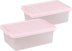 2-Pack 14L Underbed Storage Boxes with Pink Lids – Latch Containers