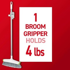 Command Broom & Mop Grippers, Damage-Free Wall Mount Organizer, 3-Pack, No-Tools
