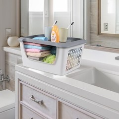 Idotry 4-Packs Plastic Stackable Storage Bins – Large Storage Basket with Wheels