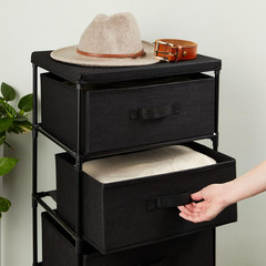 4-Tier Fabric Dresser for Closet – 16.5 X 13 X 33 In, Black – Storage Cabinet wi