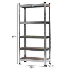5 Tier Shelving Unit Adjustable Garage Storage Utility Rack Shelves