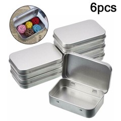 6 Pcs Metal Box Container Hinged Lid Small Empty Storage Box For Small Cosmetics