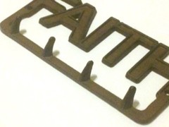 Faith 4 Hook Wall Mount Rustic Old Fashioned New Vintage 9 1/2×4 1/2in