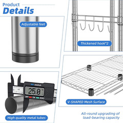 Heavy Duty Clothing Rack Loads 450 LBS, Garment Racks with Adjustable Shelves fo