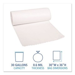 Boardwalk 3036EXH 30″ x 36″ Low-Density Waste Can Liners – White (200/CT) New