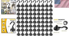 Multipurpose Black Magnet Hooks – 30Lbs, 75 Pack