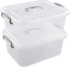 8L Clear Storage Bins with Lids – 2-Pack Durable Plastic Latch Boxes