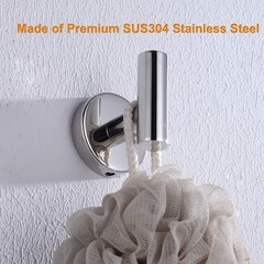 Polished Chrome Towel Coat Hooks SUS304 Stainless Steel Bathroom Clothes Gara…