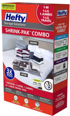 Hefty Shrink Pak – 1 Medium, 1 Large, 1 Jumbo, 1 Large Travel Bag