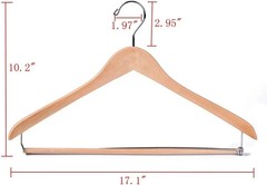 Quality Hangers Wooden Hangers Beautiful Sturdy Suit Coat Hangers with Locking B