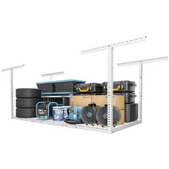 Overhead Garage Storage, 72″ x 36″, 450lbs Capacity, White