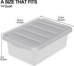 Heavy-Duty 14 Quart Clear Storage Box 2-Pack – Perfect for Organizing!