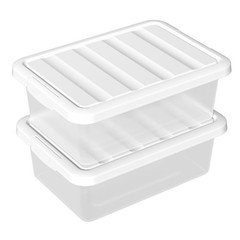 14 Quart Clear Plastic Storage Bin Stackable Latching Box Organizer Lid 2 PCS