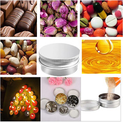 1oz/30 ml Aluminum Tin Container Metal Storage Jar Screw Round top