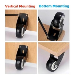 4 PCS 2 Inch Gate Wheels AntiSag Door Bottom Support Casters Wood Rollers