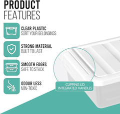2-Pack 14 Qt Clear Storage Bins with Lids – Stackable Heavy-Duty Organizers